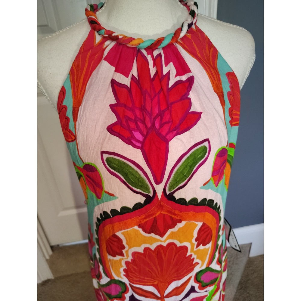 Vince Camuto Pink Floral Halter Maxi Dress VC5M6288 Size 6 New - Picture 3 of 10